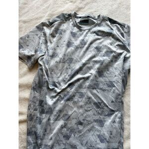 PGA Tour Live Under‎ Par XL Gray Camo Geo Print Golf Shirt - Exercise Running